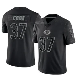 Men's Alex Cook Chicago Bears No.37 Limited Reflective Jersey - Black