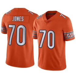 Men's Braxton Jones Chicago Bears No.70 Limited Alternate Vapor Jersey - Orange