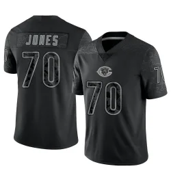 Men's Braxton Jones Chicago Bears No.70 Limited Reflective Jersey - Black