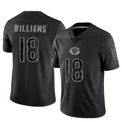 Men's Caleb Williams Chicago Bears No.18 Limited Reflective Jersey - Black