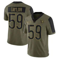 Men's Carson Taylor Chicago Bears No.59 Limited 2021 Salute To Service Jersey - Olive