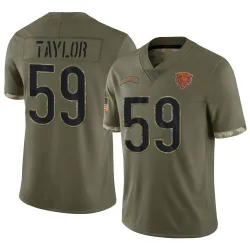 Men's Carson Taylor Chicago Bears No.59 Limited 2022 Salute To Service Jersey - Olive