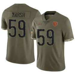 Men's Cassius Marsh Chicago Bears No.59 Limited 2022 Salute To Service Jersey - Olive
