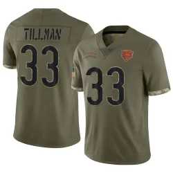 Men's Charles Tillman Chicago Bears No.33 Limited 2022 Salute To Service Jersey - Olive