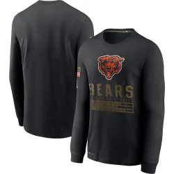 Men's Chicago Bears No. 2020 Salute to Service Sideline Performance Long Sleeve T-Shirt - Black