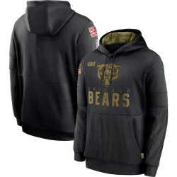 Men's Chicago Bears No. 2020 Salute to Service Sideline Performance Pullover Hoodie - Black
