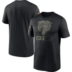 Men's Chicago Bears No. 2020 Salute to Service Team Logo Performance T-Shirt - Black
