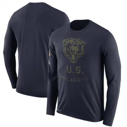 Men's Chicago Bears No. Legend 2018 Salute to Service Sideline Performance Long Sleeve T-Shirt - Navy