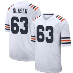 Men's Chris Glaser Chicago Bears No.63 Game Alternate Classic Jersey - White