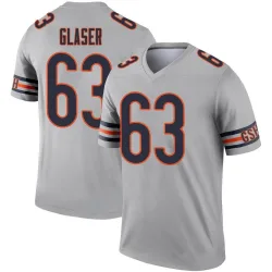 Men's Chris Glaser Chicago Bears No.63 Legend Inverted Silver Jersey