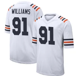 Men's Chris Williams Chicago Bears No.91 Game Alternate Classic Jersey - White