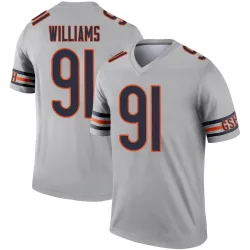 Men's Chris Williams Chicago Bears No.91 Legend Inverted Silver Jersey