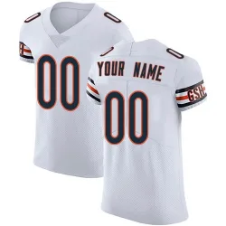 Men's Custom Chicago Bears No.00 Elite Vapor Untouchable Jersey - White