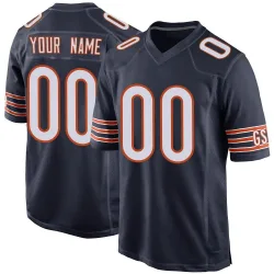 Men's Custom Chicago Bears No.00 Game Team Color Jersey - Navy