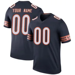 Men's Custom Chicago Bears No.00 Legend Color Rush Jersey - Navy