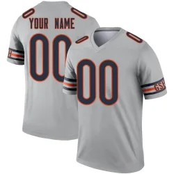 Men's Custom Chicago Bears No.00 Legend Inverted Silver Jersey