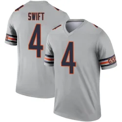 Men's D'Andre Swift Chicago Bears No.4 Legend Inverted Silver Jersey