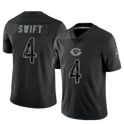 Men's D'Andre Swift Chicago Bears No.4 Limited Reflective Jersey - Black