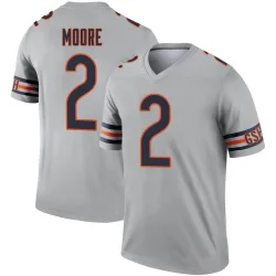 Men's DJ Moore Chicago Bears No.2 Legend Inverted Silver Jersey