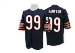Men's Dan Hampton Chicago Bears No.99 Authentic Mitchell And Ness Team Color Big Number With Bear Patch Throwback Jersey - Blue