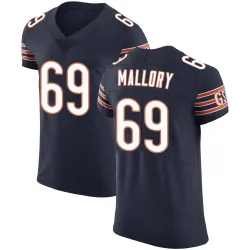 Men's Dashaun Mallory Chicago Bears No.69 Elite Team Color Vapor Untouchable Jersey - Navy