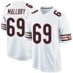 Men's Dashaun Mallory Chicago Bears No.69 Game Jersey - White