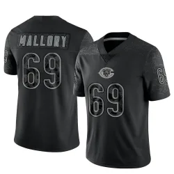 Men's Dashaun Mallory Chicago Bears No.69 Limited Reflective Jersey - Black