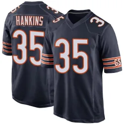 Men's Deion Hankins Chicago Bears No.35 Game Team Color Jersey - Navy