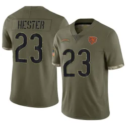 Men's Devin Hester Chicago Bears No.23 Limited 2022 Salute To Service Jersey - Olive
