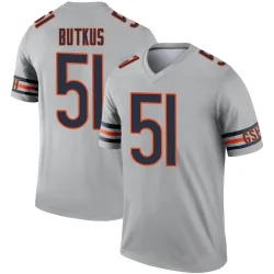 Men's Dick Butkus Chicago Bears No.51 Legend Inverted Silver Jersey