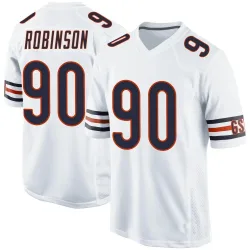 Men's Dominique Robinson Chicago Bears No.90 Game Jersey - White