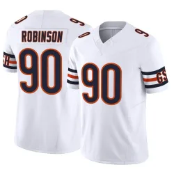 Men's Dominique Robinson Chicago Bears No.90 Limited Vapor F.U.S.E. Jersey - White