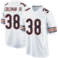 Men's Douglas Coleman III Chicago Bears No.38 Game Jersey - White
