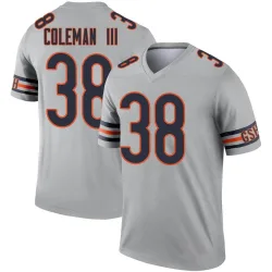 Men's Douglas Coleman III Chicago Bears No.38 Legend Inverted Silver Jersey