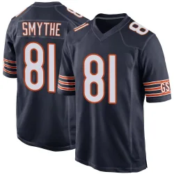 Men's Durham Smythe Chicago Bears No.81 Game Team Color Jersey - Navy