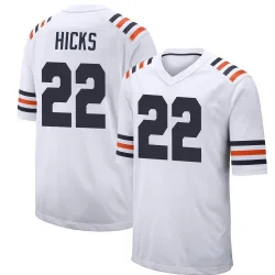 Men's Elijah Hicks Chicago Bears No.22 Game Alternate Classic Jersey - White