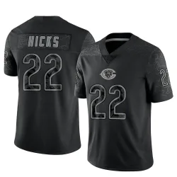 Men's Elijah Hicks Chicago Bears No.22 Limited Reflective Jersey - Black