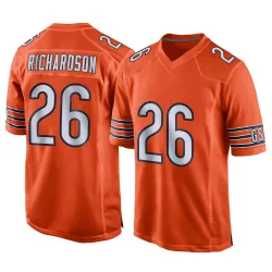 Men's JP Richardson Chicago Bears No.26 Game Alternate Jersey - Orange