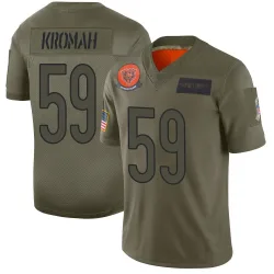 Men's Jamree Kromah Chicago Bears No.59 Limited 2019 Salute to Service Jersey - Camo