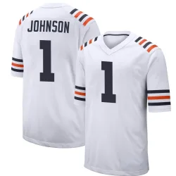 Men's Jaylon Johnson Chicago Bears No.1 Game Alternate Classic Jersey - White