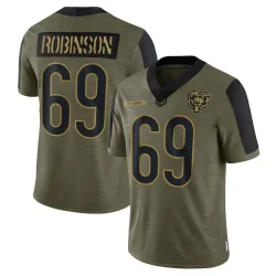 Men's Jereme Robinson Chicago Bears No.69 Limited 2021 Salute To Service Jersey - Olive