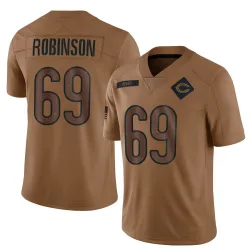Men's Jereme Robinson Chicago Bears No.69 Limited 2023 Salute To Service Jersey - Brown