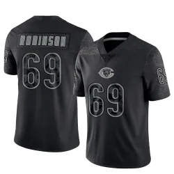 Men's Jereme Robinson Chicago Bears No.69 Limited Reflective Jersey - Black
