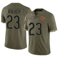 Men's Jeremiah Walker Chicago Bears No.23 Limited 2022 Salute To Service Jersey - Olive