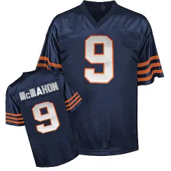 Men's Jim McMahon Chicago Bears No.9 Authentic Mitchell And Ness Team Color Big Number Throwback Jersey - Blue