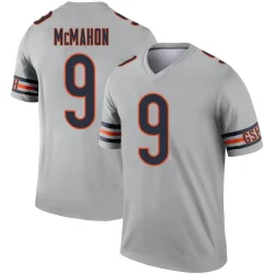 Men's Jim McMahon Chicago Bears No.9 Legend Inverted Silver Jersey