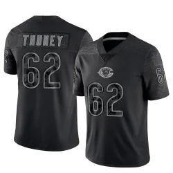 Men's Joe Thuney Chicago Bears No.62 Limited Reflective Jersey - Black
