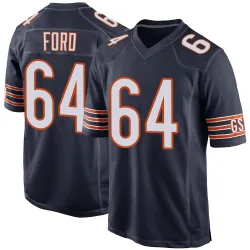 Men's Jonathan Ford Chicago Bears No.64 Game Team Color Jersey - Navy