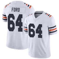 Men's Jonathan Ford Chicago Bears No.64 Limited Alternate Classic Vapor Jersey - White
