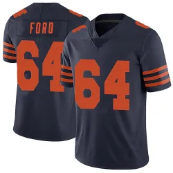 Men's Jonathan Ford Chicago Bears No.64 Limited Alternate Vapor Untouchable Jersey - Navy Blue